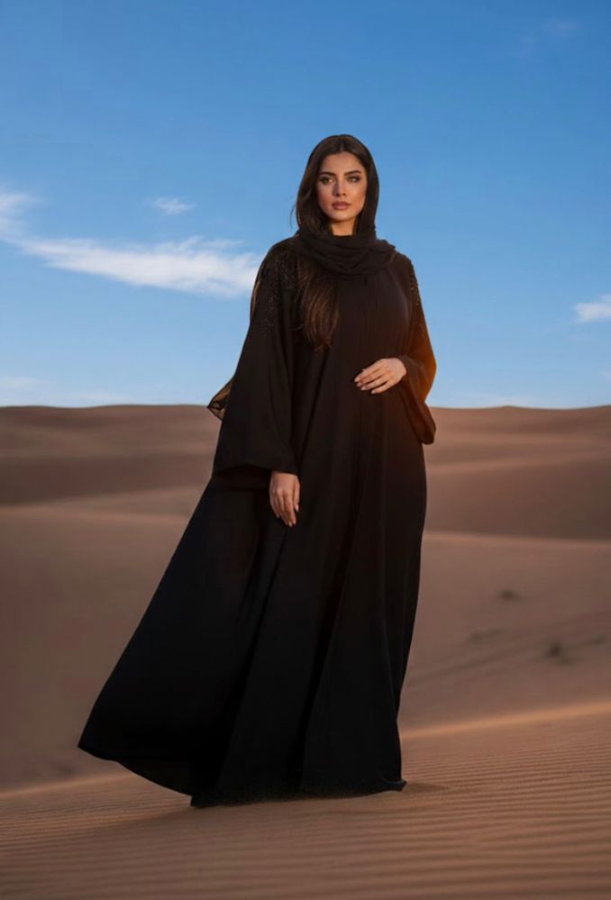 Luxury Abaya with Gold Embroidery (Back Detail)  _thumbnail_4