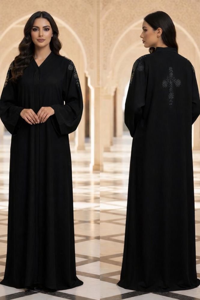 Luxury Abaya with Gold Embroidery (Back Detail)  _thumbnail_5