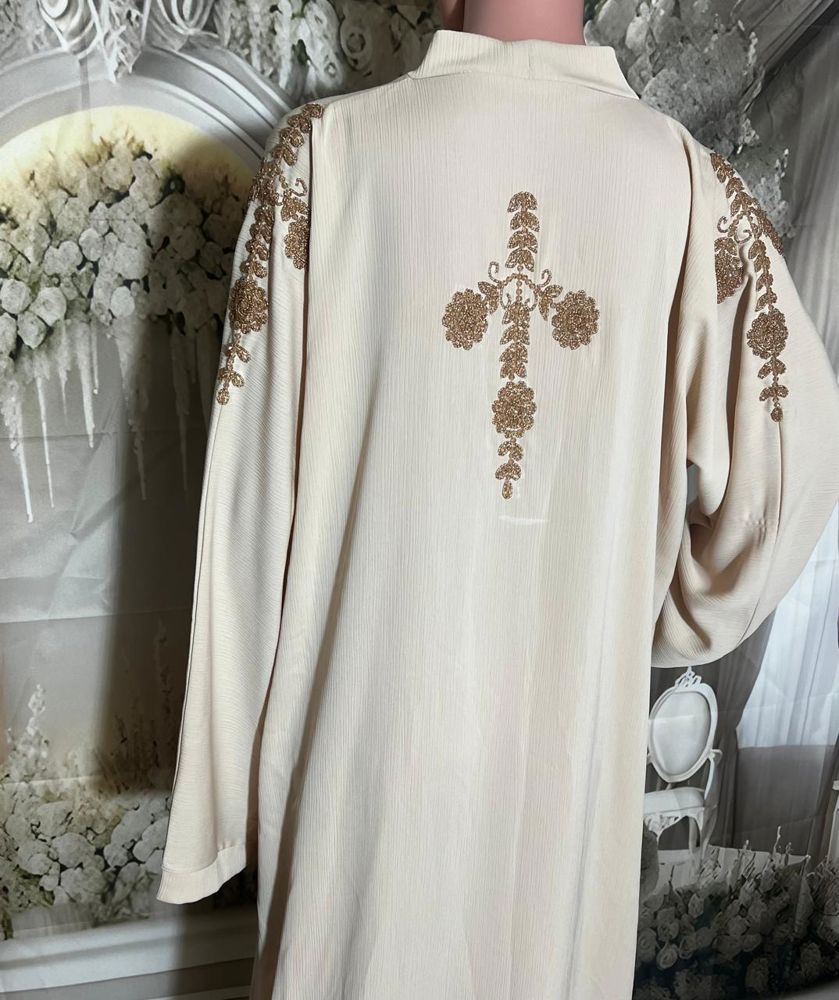 Luxury Abaya with Gold Embroidery (Back Detail)  _thumbnail_1